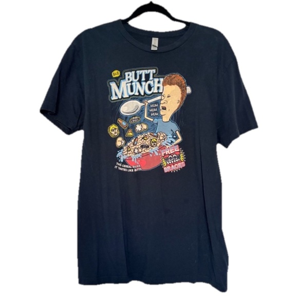 Next Level Apparel Other - Beavis and Butthead Butt Munch Men's Graphic Short Sleeve T-Shirt Blue Size L